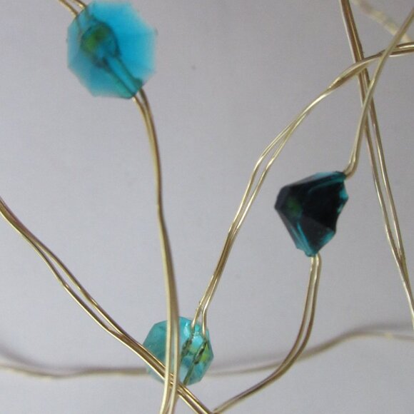 Faux Gemstone String Fairy Lights Multicolor Gem Party Lights Gold tone wire - Picture 4 of 14